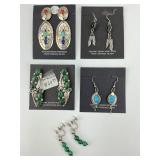 Sterling & Gemstone Native American Earrings.