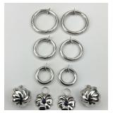 4 Pairs 14KT Gold Earrings, 1 Pair of Charms.