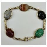 14KT Gold Multi Stone Scarab Bracelet.