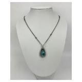 Sterling Silver Lagos Crysocolla Necklace.