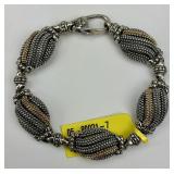 18KT & Sterling Silver Lagos Oval Link Bracelet.