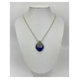 Sterling Silver Lagos Lapis Lazuli Necklace.