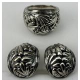 3pc Sterling Silver Lagos Earrings & Ring.