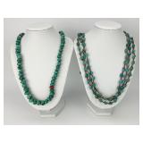 2 Native American Turquoise Beaded Necklaces.