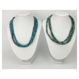 2 Sterling Yellowhorse Turquoise Beaded Necklaces.