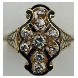 14KT Gold Victorian Style Diamond Ring.