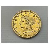 90% Gold 1861 $2.50 Liberty Head Coin.