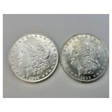 Pair Of 90% Silver 1895 Morgan Dollars.