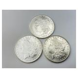 3 90% Silver 1883-CC Morgan Dollars.