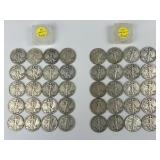40 90% Silver Walking Liberty Half Dollars