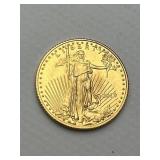 1/10 Oz Fine Gold 2015 5 Dollar American Eagle.