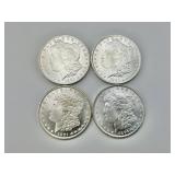 4 90% Silver High Grade 1891-S Morgan Dollars.