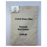 $100 U.S. Mint Bag Of 2009 Kennedy Half Dollars.