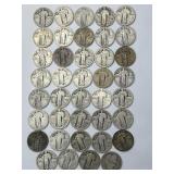 39 90% Silver Quarters, Barber & Standing Liberty