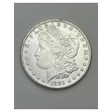 High Grade 1881 90% Silver Morgan Dollar.