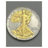 90% Silver Gold Gilded Walking Liberty Half Dollar