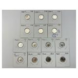 14 90% Silver High Grade 1954-62 Roosevelt Dimes.