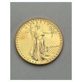 1986 1/2 Oz Fine Gold 25 Dollar American Eagle.