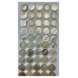 50 90% Silver 1946-1964 Rosevelt Dimes.