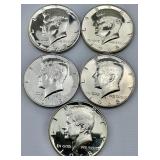 5 40% Silver High Grade 1968-S Kennedy Halves.