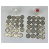 40 90% Silver Walking Liberty Half Dollars.