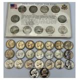 11 35% Silver Nickels, 10  Jefferson Nickels.