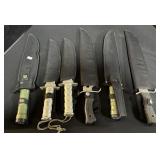 6 Military Style Survival Knives.