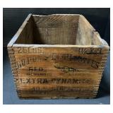 DuPont Explosives Dynamite Wooden Crate.