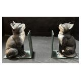 2 Cast Iron Cat Bookends.