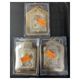 (3) Traveling Russian Icon 950 Silver On Brass.