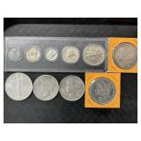 .999 Silver Dollar, 90% Silver Peace & Morgan $1.