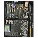 Vintage Buttons & Gillette Razor, Watches & Rings.