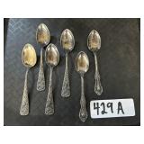 6 Sterling Silver Floral Spoons.