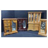 Lot Of Wooden Jewelry Organizers.