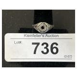 18K White Gold Art Deco Ring.