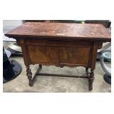 Orange Mahogany Sewing Table & Machine.