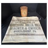 Holtzmans Pretzel Tin, Womelsdorf Pa Mills Bag.