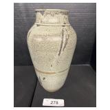 Blue Glazed Stoneware Vase.
