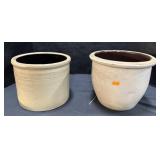 2 Stoneware Planters.