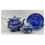 19th C. English Staffordshire Blue Transferware.