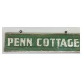 Handmade and Painted Wood Penn Cottage Sign.