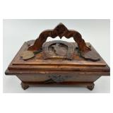 PA Dutch Folk Art Carved Handled Box.