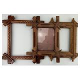 3 Folk Art Tramp Hobo Art Picture Frames.