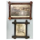 Pair of Folk Art Tramp Hobo Art Picture Frames.