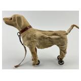 German Composition Felted Stick Leg Pull Toy.