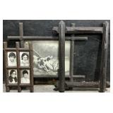 3 Folk Art Tramp Hobo Art Picture Frames.