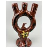 1970 Breininger Pottery PA Redware Candlestick.