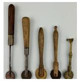 5 Antique Pastry Crimpers.