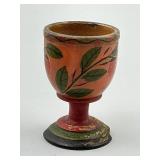 PA Folk Art Lehnware Painted Wood Egg Cup.