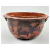 Pennsylvania Mottled Glazed Redware Pottery Bowl.
